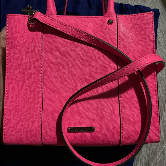 Rebecca Minkoff Neon Pink mini tote with crossbody strap - Picture 4 of 9